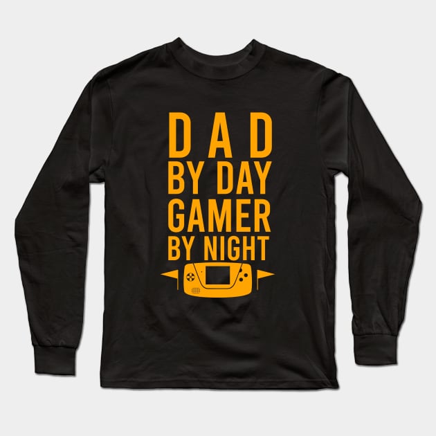 Dad by day gamer by night Long Sleeve T-Shirt by cypryanus